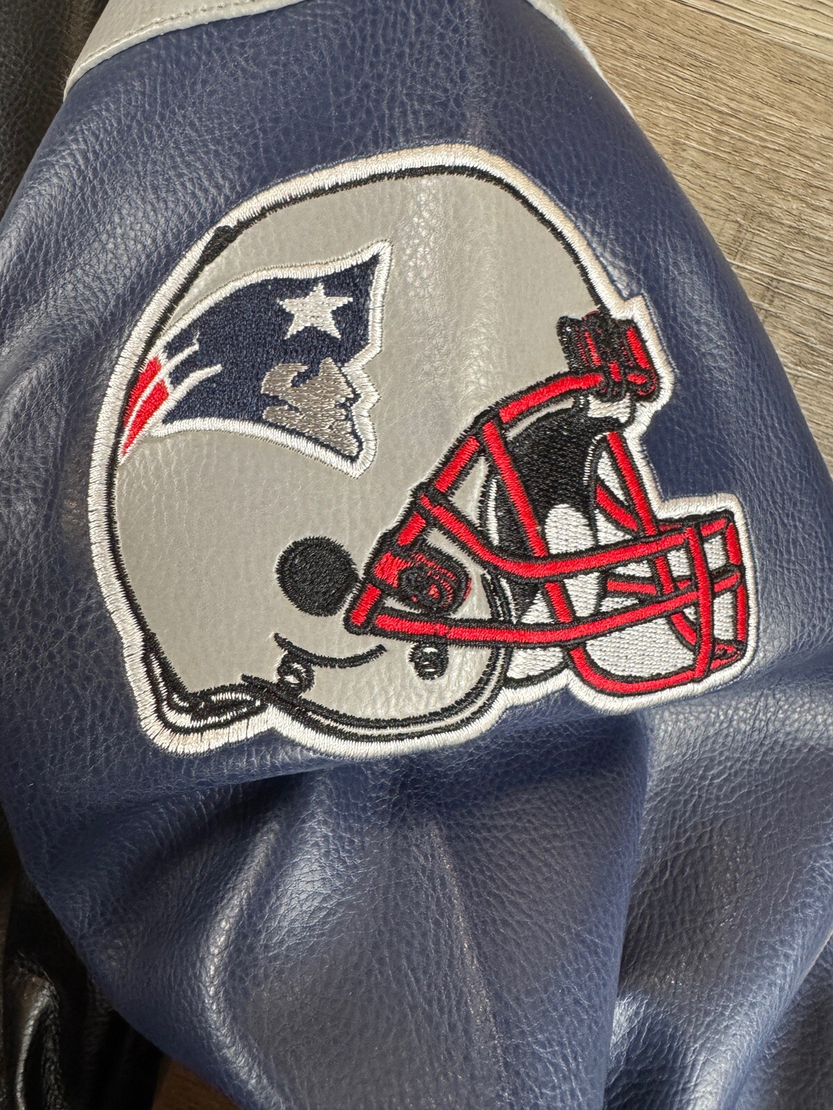 New England Patriots NFL Football Faux Leather Jacket XXL Full Zip