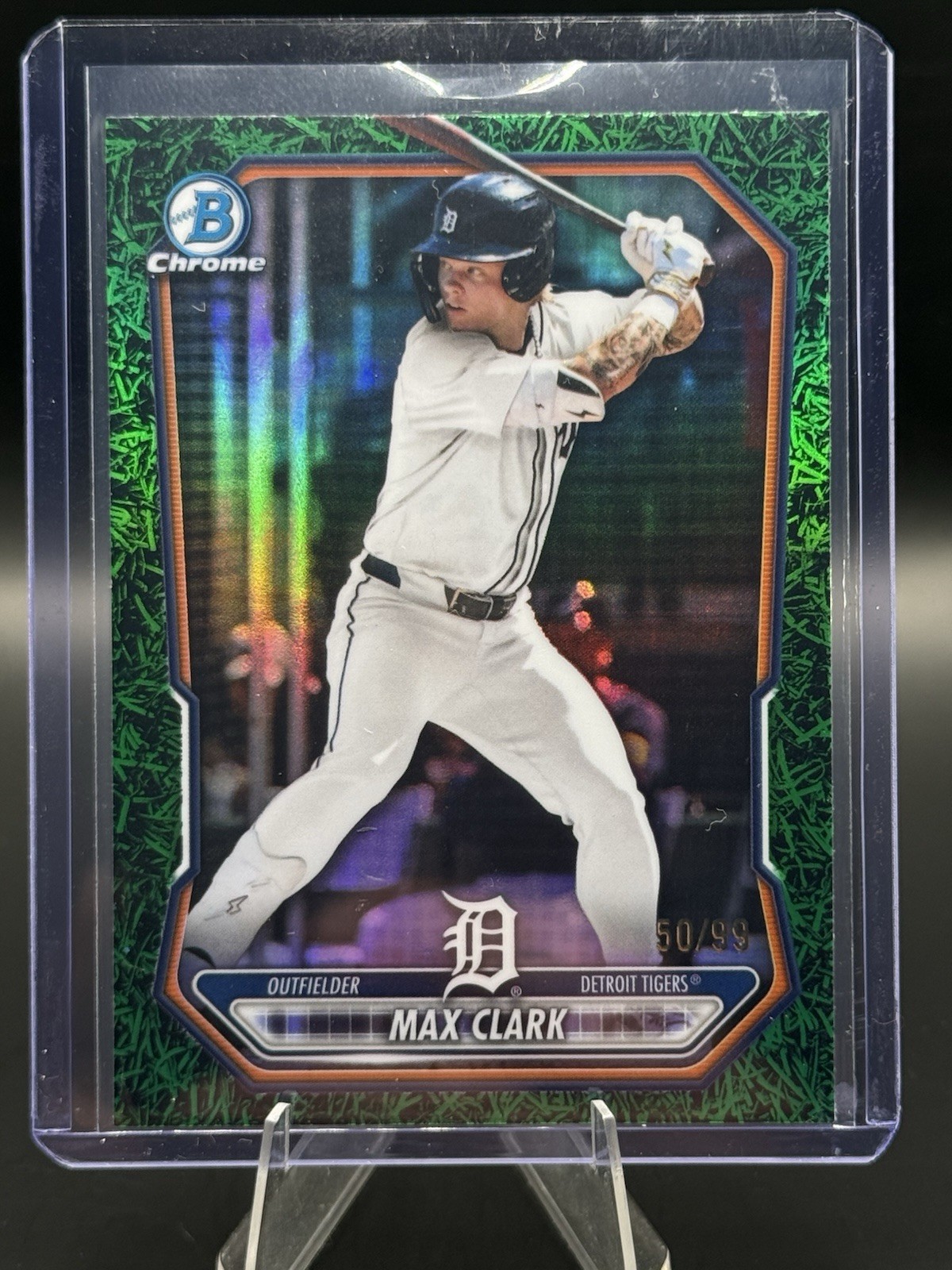 2026 Bowman Chrome Prospect Max Clark BCP-2 Green Grass Refractor /99
