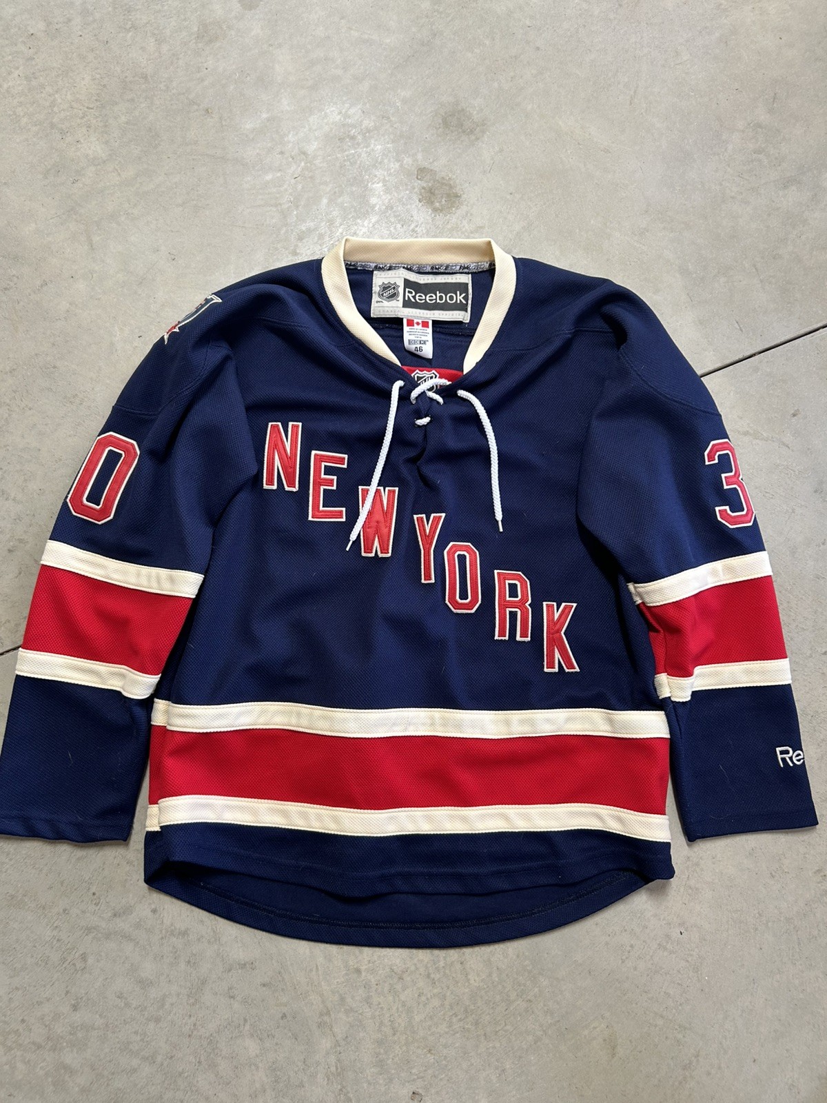 New York Rangers Lundqvist 85th Anniversary Jersey Reebok NHL Hockey Mens Sz 46
