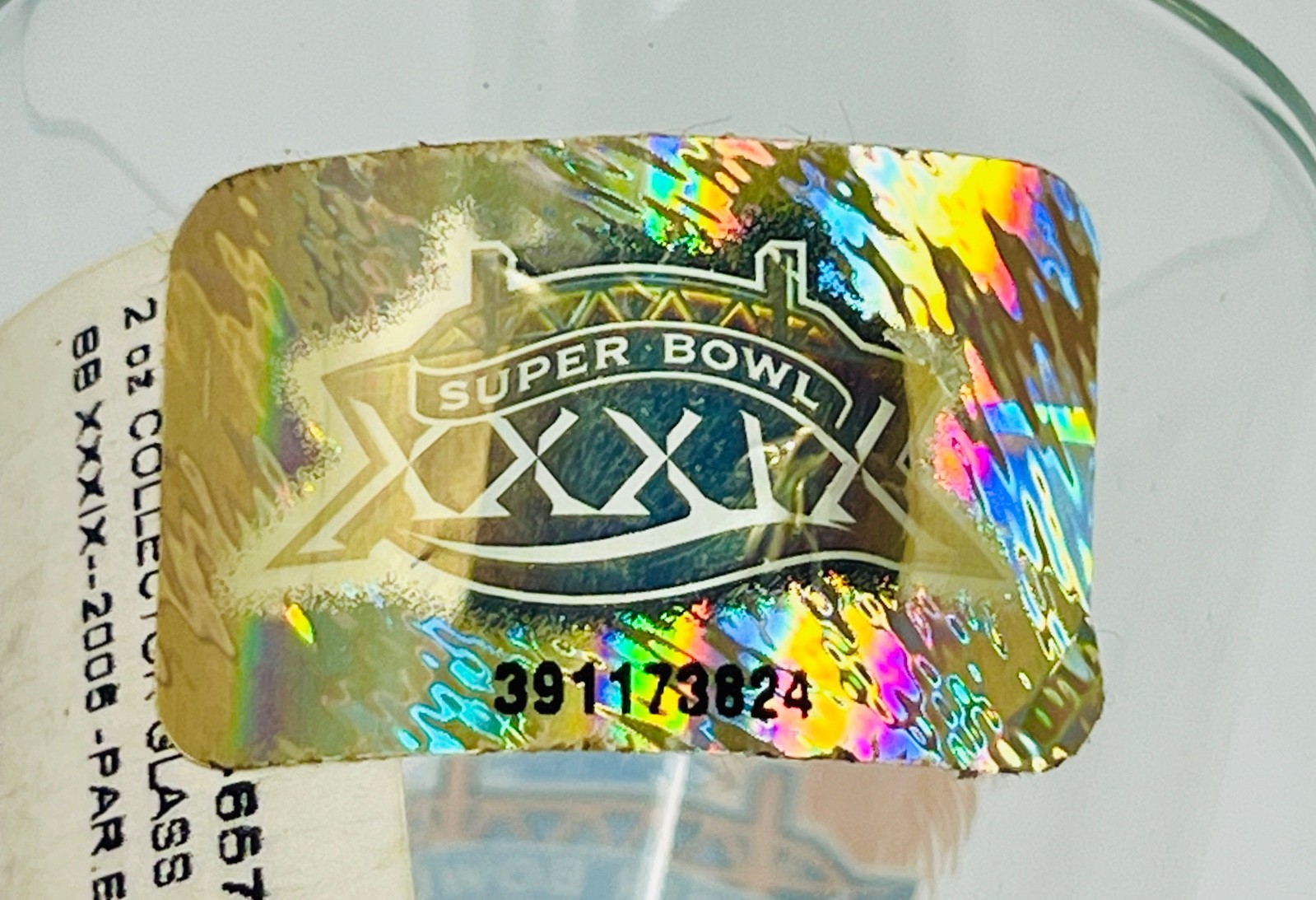 SUPER BOWL XXXIX PATRIOTS vs EAGLES NFL OFFICIAL LICENSED 2oz SHOT GLASS w/ TAGS