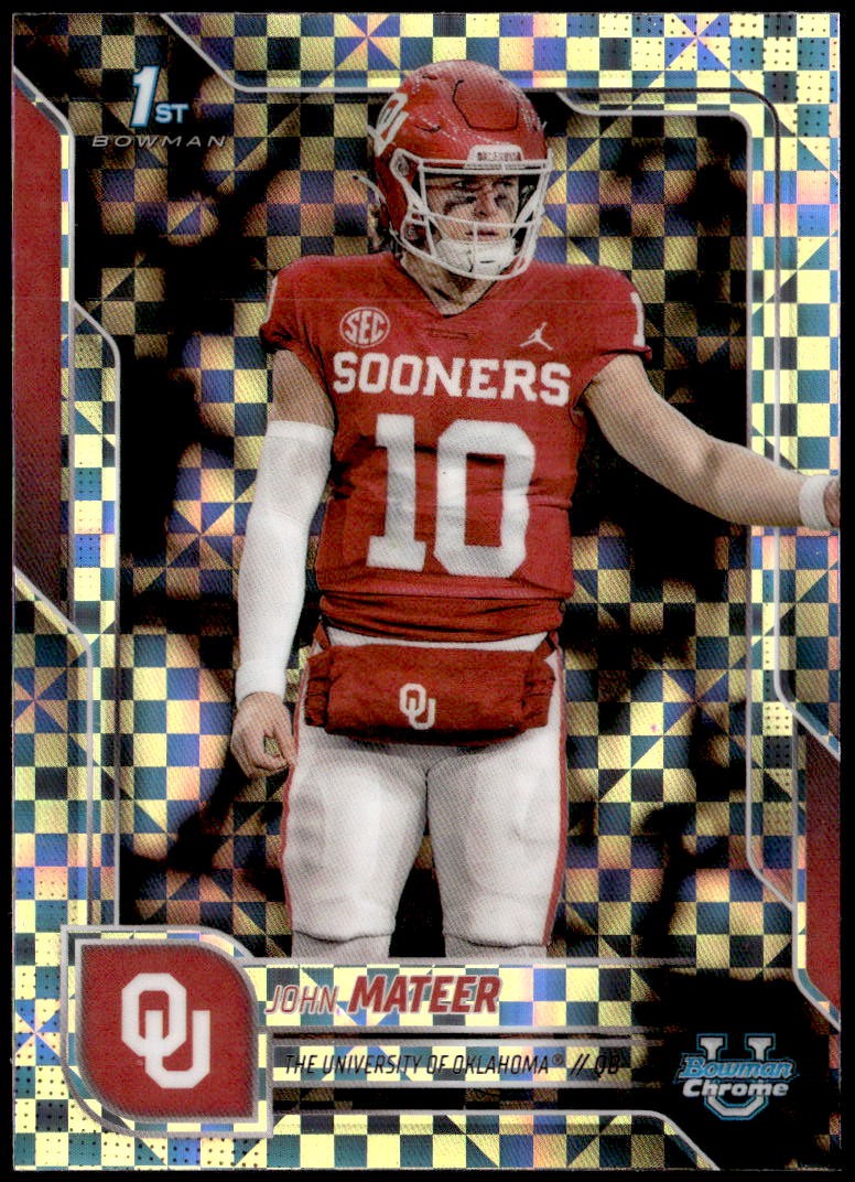 2025 Bowman University Chrome #1 John Mateer Xfractor 1st