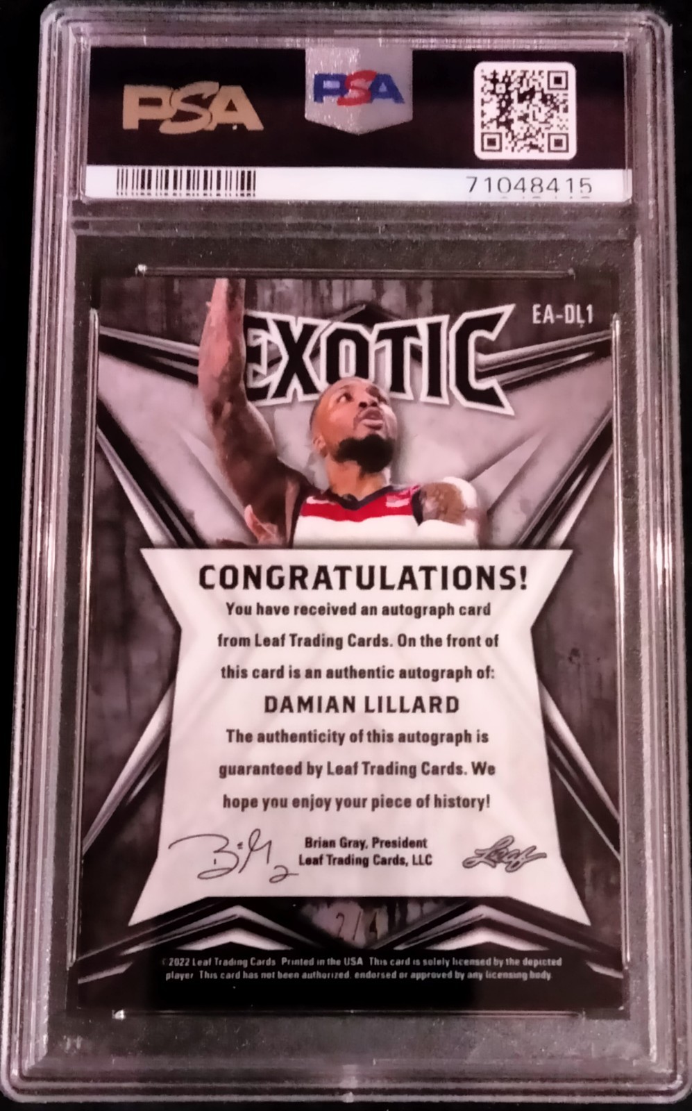 2022 Leaf Pro-Set Exotic Damian Lillard Mega Rare