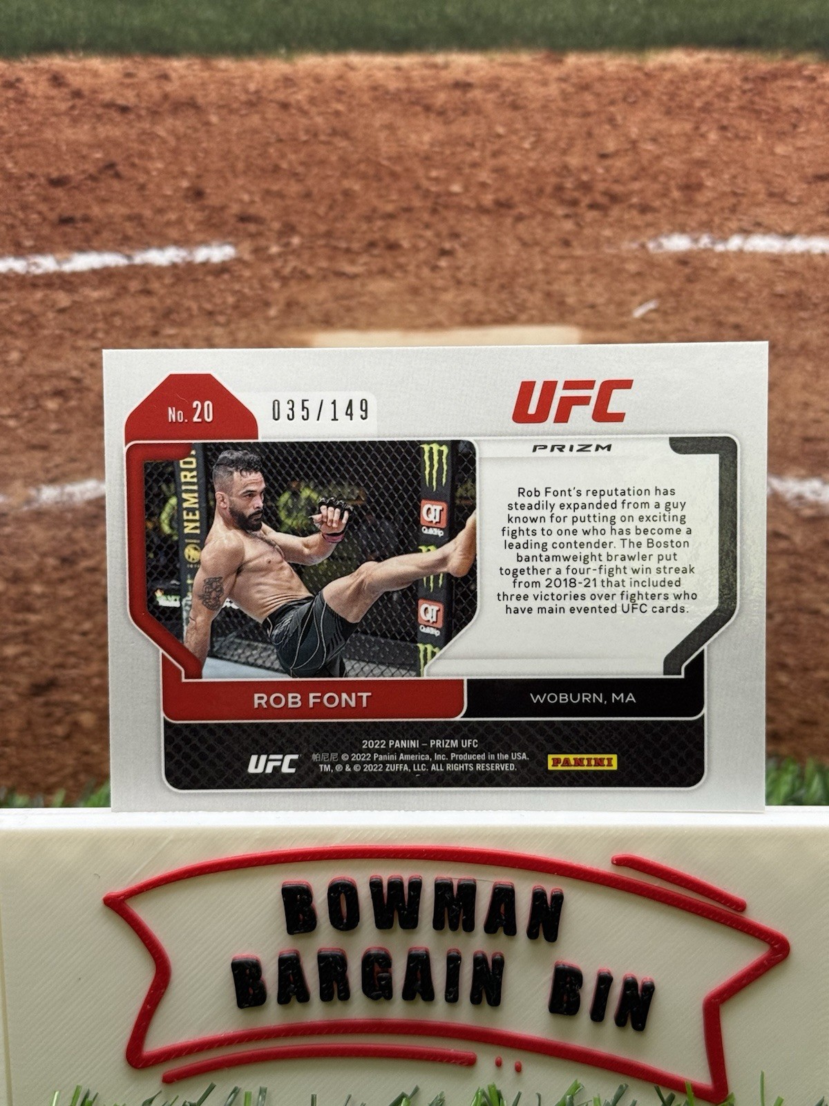 2022 Panini Prizm UFC Prizms Purple #20 Rob Font 35/149