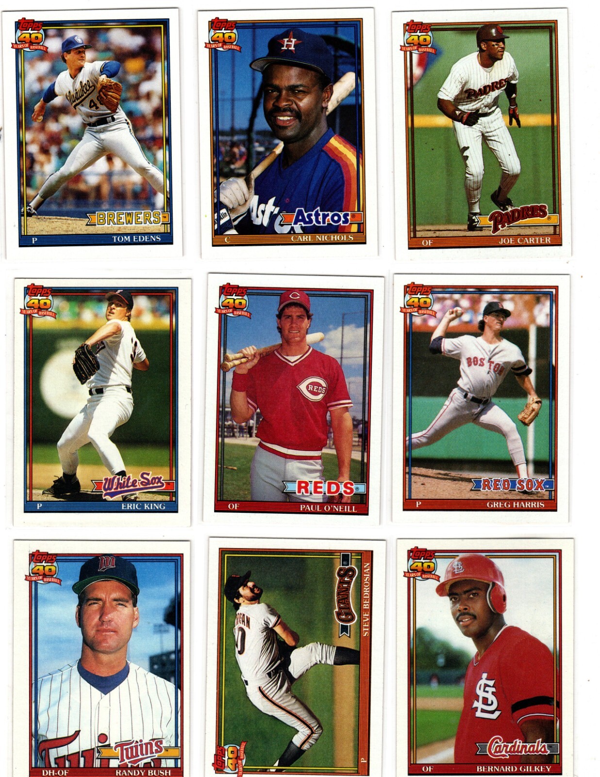 1991 Topps Baseball Trading Cards You Pick / Choose From List #s 1 – 200 / mb39