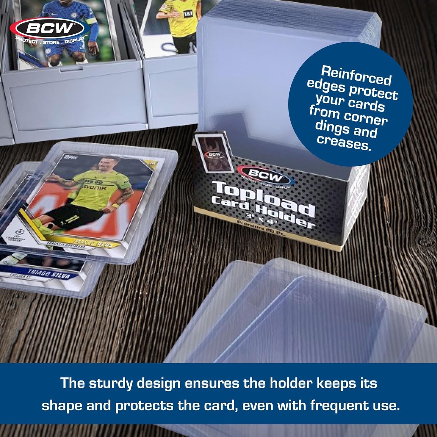 3×4 Topload Card Holder – Premium 35PT Thickness | 50 Pack | Quality Rigid PV…