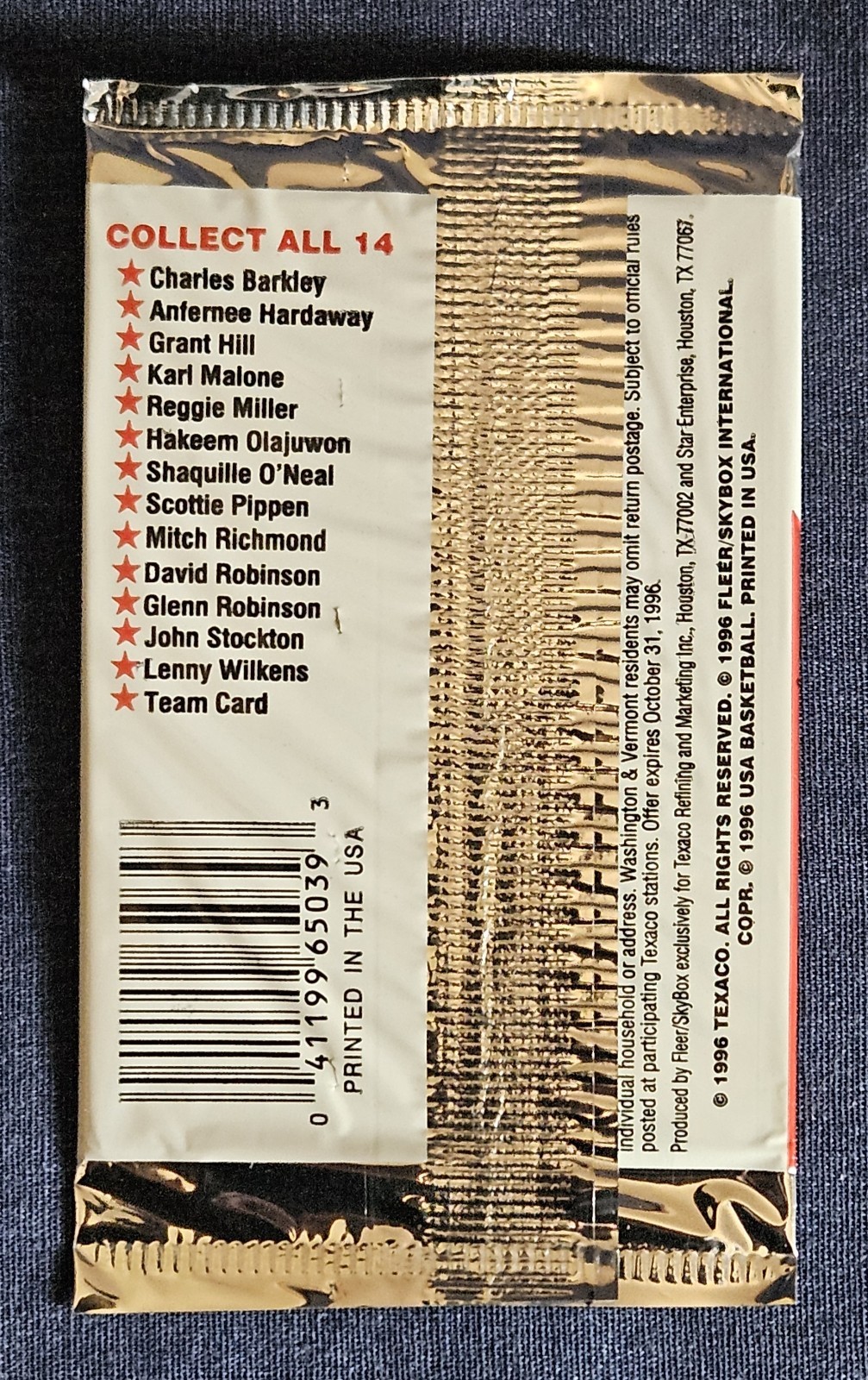 NBA Skybox 1996 Team USA Basketball Card Booster Pack Texaco Pack Sealed