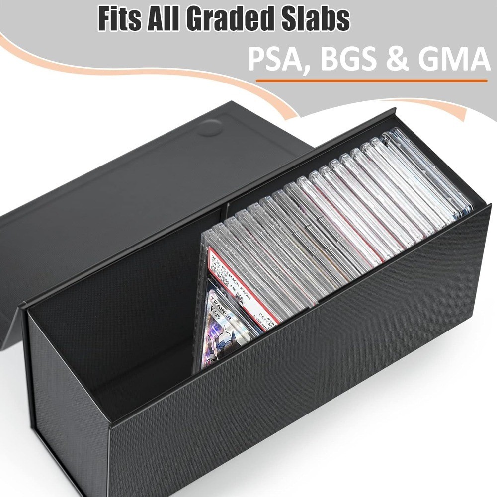 Graded Card Storage Box Holder for PSA Slabs Secure Trading Card Container Case