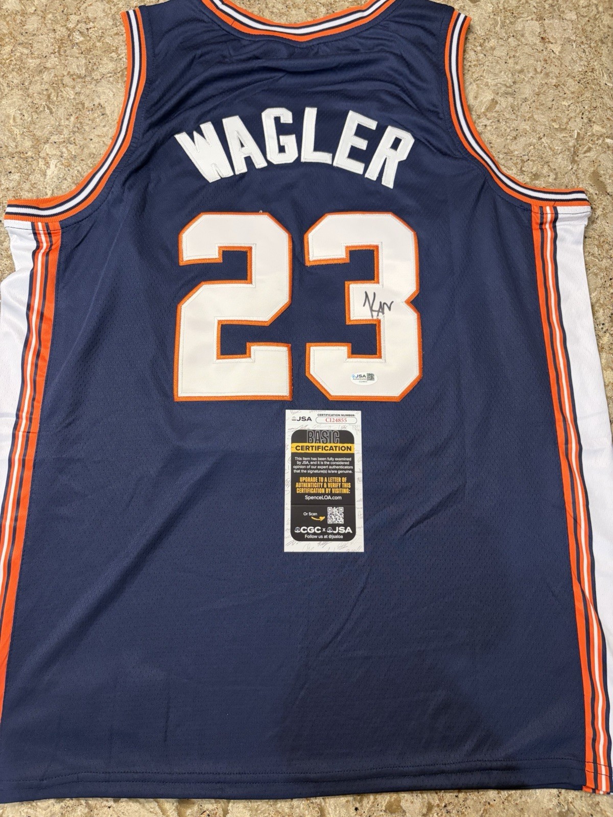 Keaton Wagler Signed Jersey JSA CERT Illinois LA Clippers Autographed