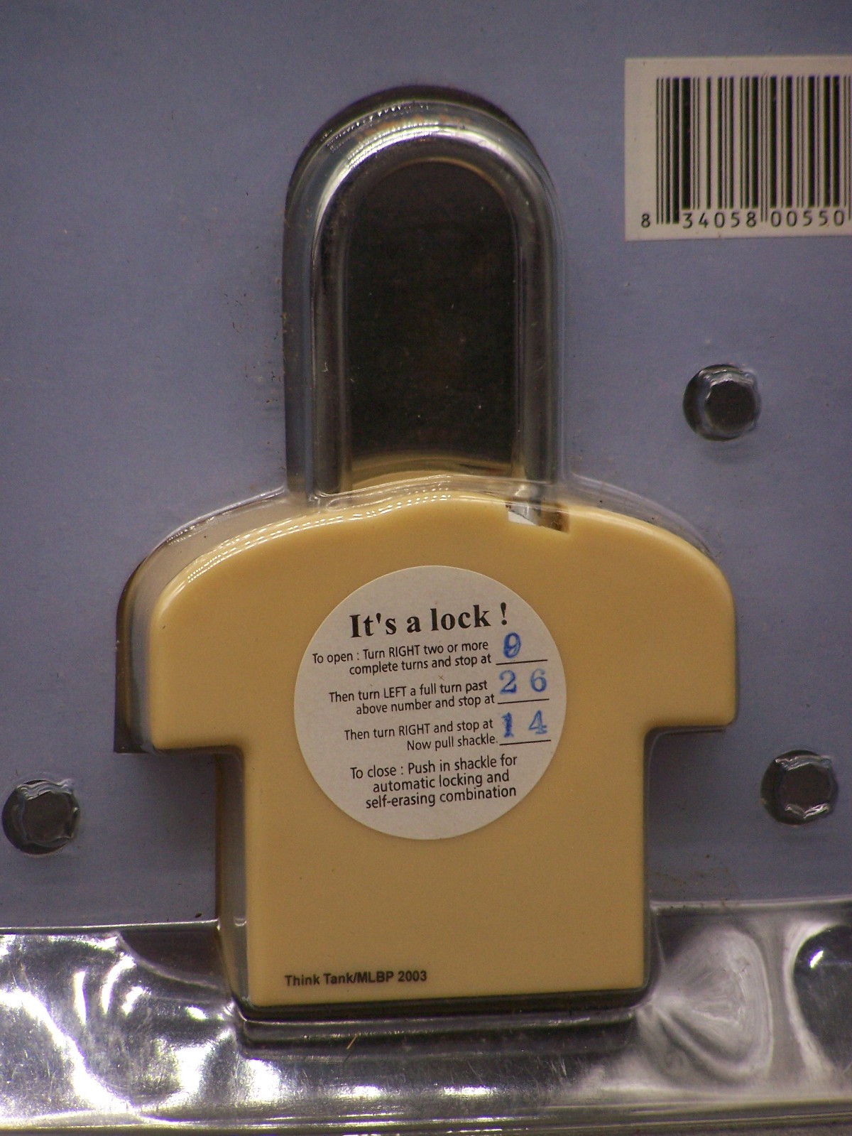 2003 MLB Sports Lock San Francisco Giants Steel Combination Lock Think Tank/MLBP