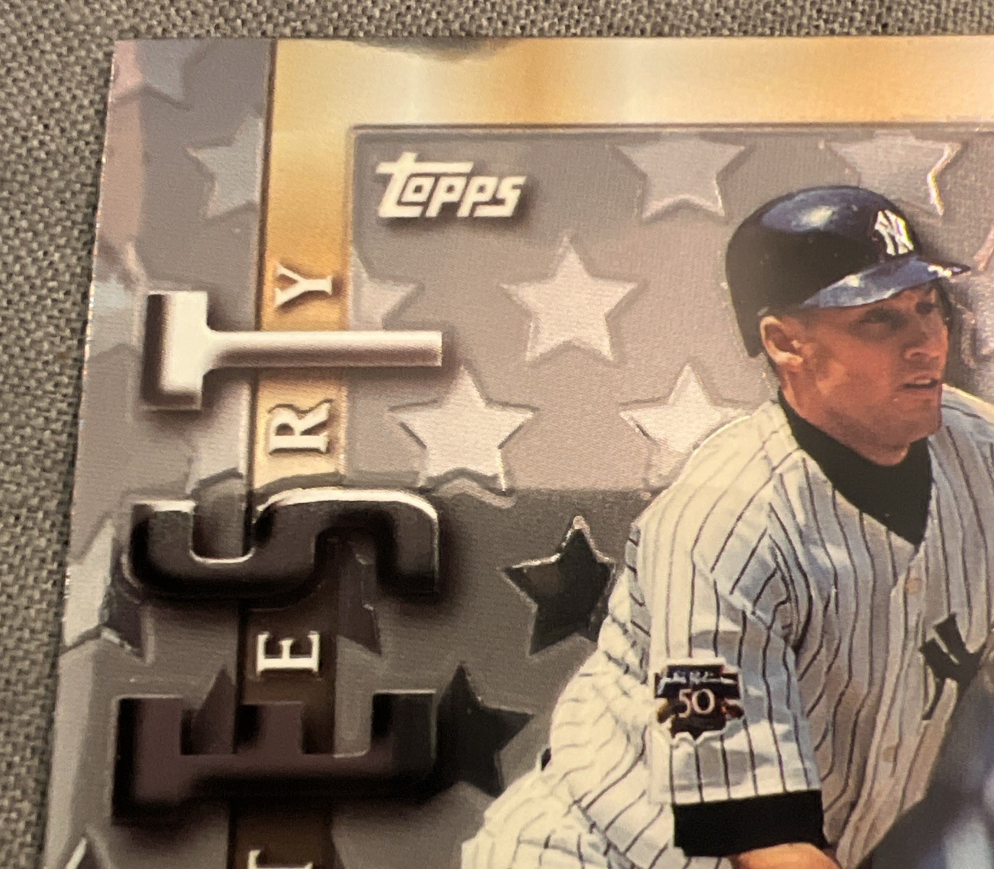 1997 Topps Mystery Finest Refractor Interleague Match-up Derek Jeter Card #ILM6