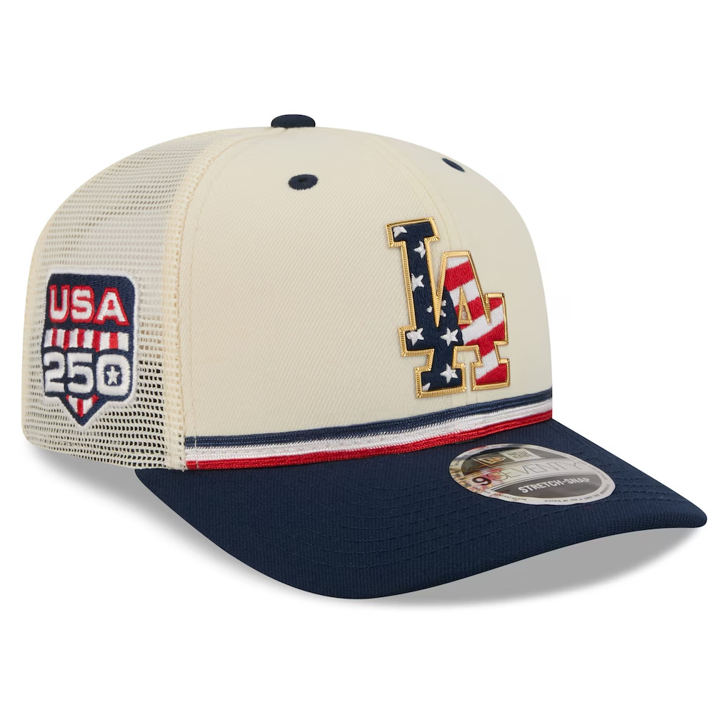 Los Angeles Dodgers New Era USA 250 4th of July 9SEVENTY Adjustable Trucker Hat