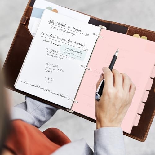 8Pcs 3 Ring Binder Dividers with 8 Tabs,A4 Sturdy Plastic Dividers Pink