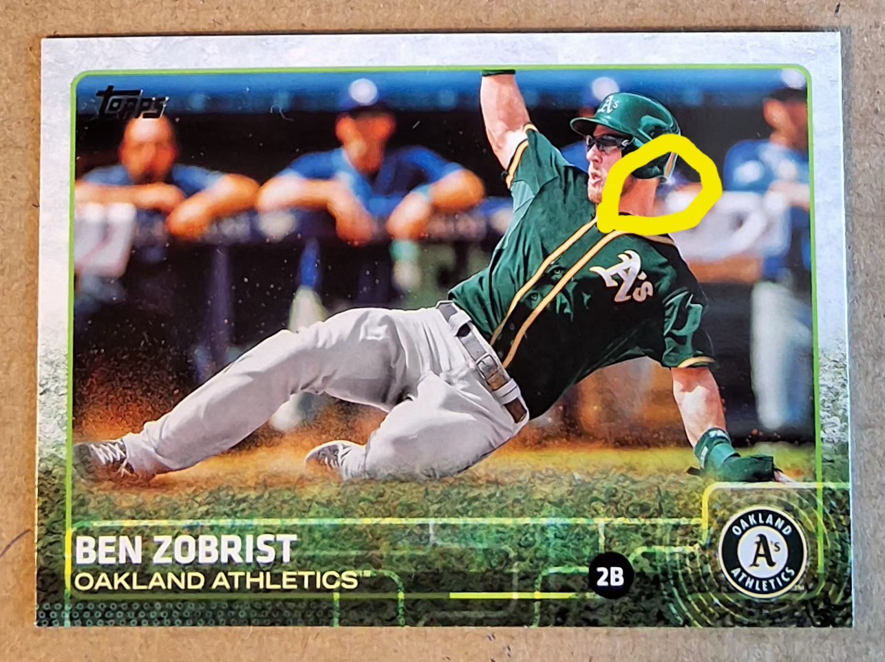 BEN ZORBRIST – 2015 TOPPS S2 SPARKLE (BACK OF HELMET) SP #386 SEE BELOW FOR MORE