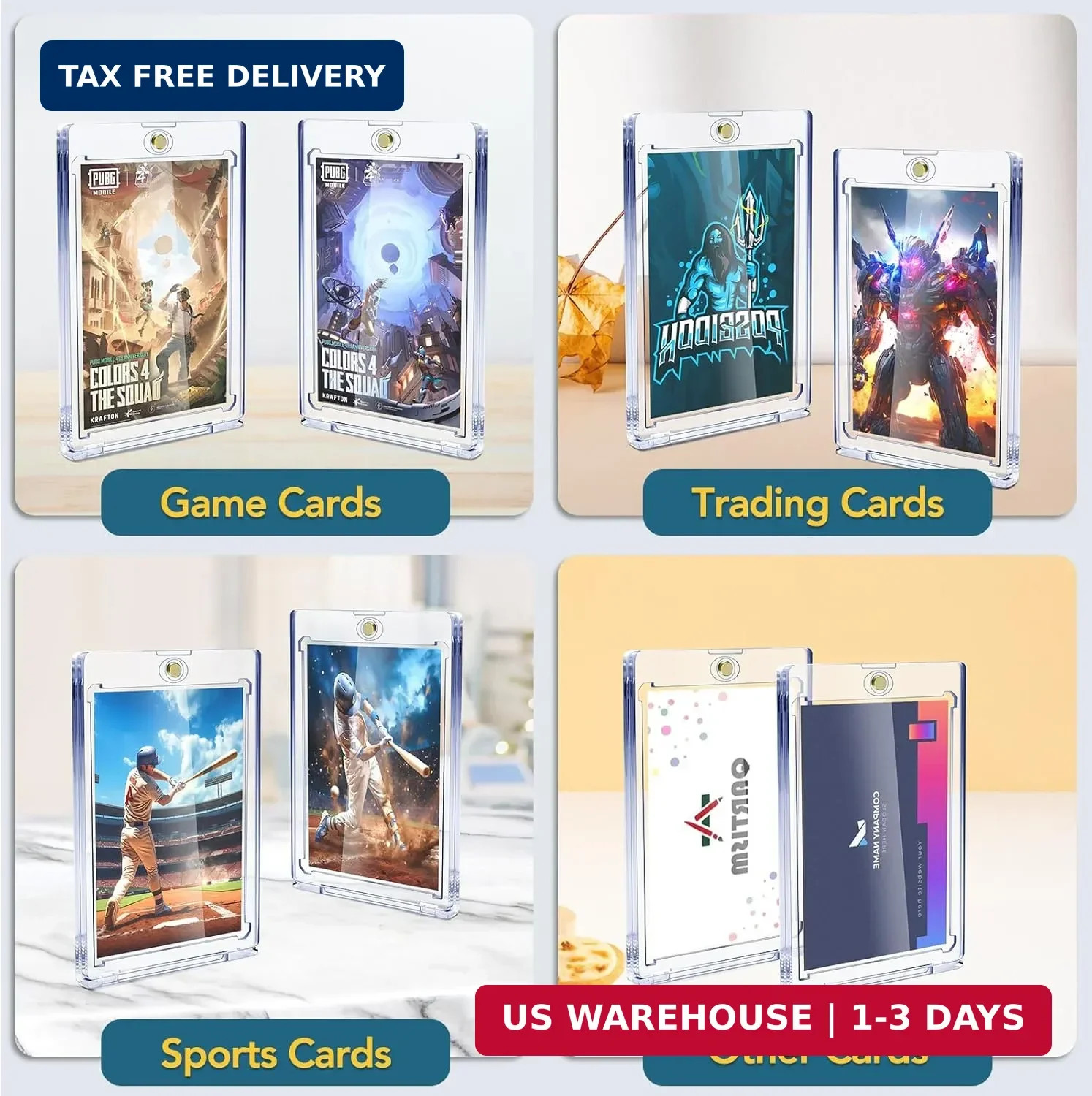 ZENOWICK 20ct Magnetic Card Holders, 35pt One Touch Card Holder, U-V Protection