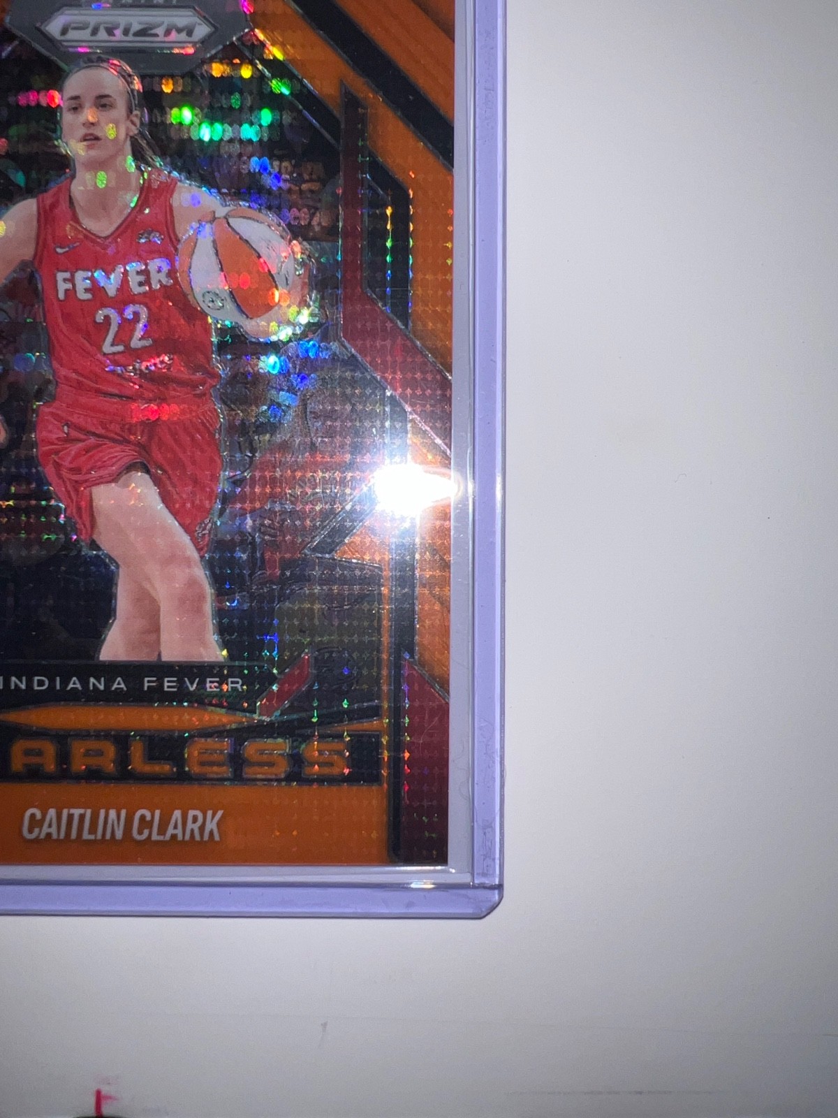 2025 Panini Prizm WNBA Caitlin Clark Fearless Orange Pulsar #7 22/75 Jersey Matc