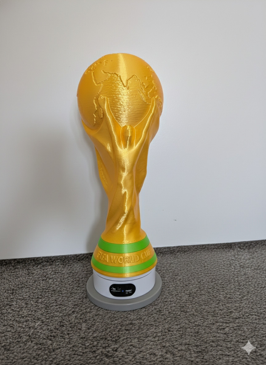 Life-Size FIFA World Cup Trophy Replica – 1:1 Scale Gold Edition – 14.5″ Full Si