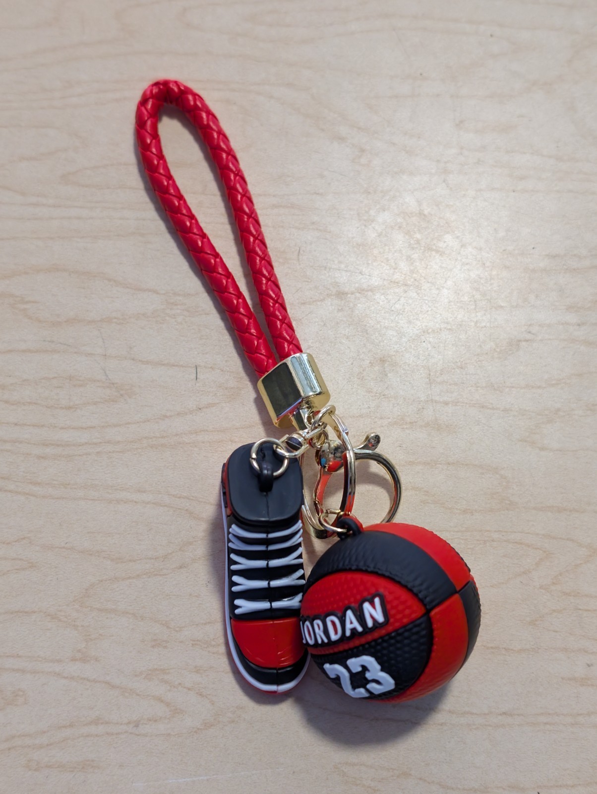 Michael Jordan Mini Silicone AJ Black Basketball and Shoes Keychain