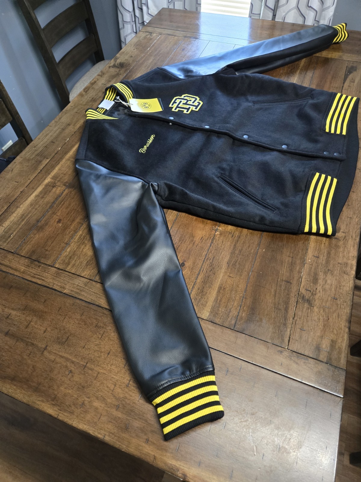 Sport Design Sweden Adult Borussia Dortmund 23/24 Varsity Black Button-up Jacket
