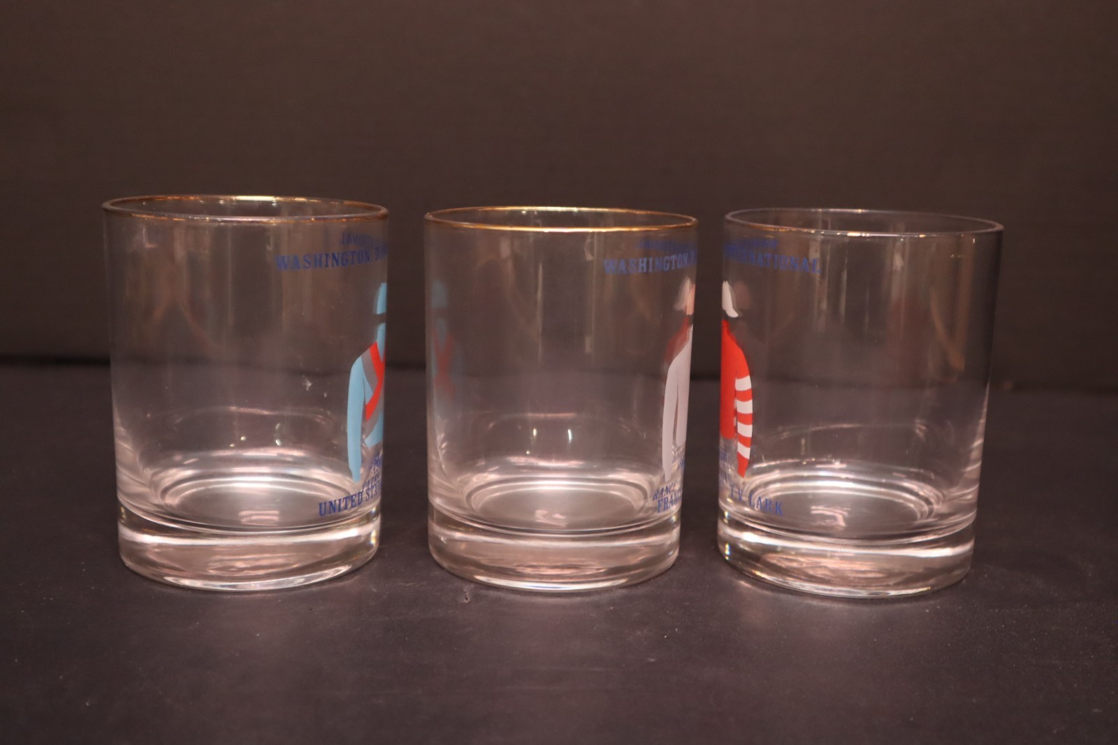 Washington D.C. International Horse Racing Glass Jockey Tumblers Glass 1961-1963