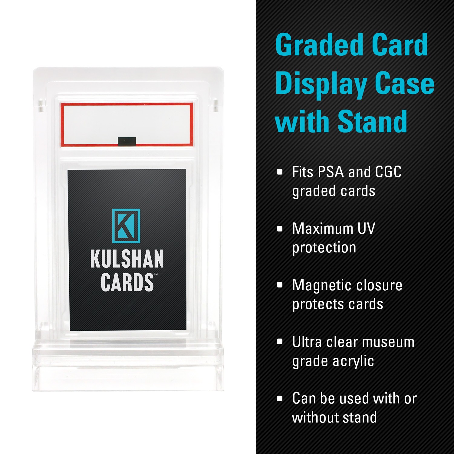 Premium PSA/CGC Graded Card Acrylic Display Case with Stand – UV Protection