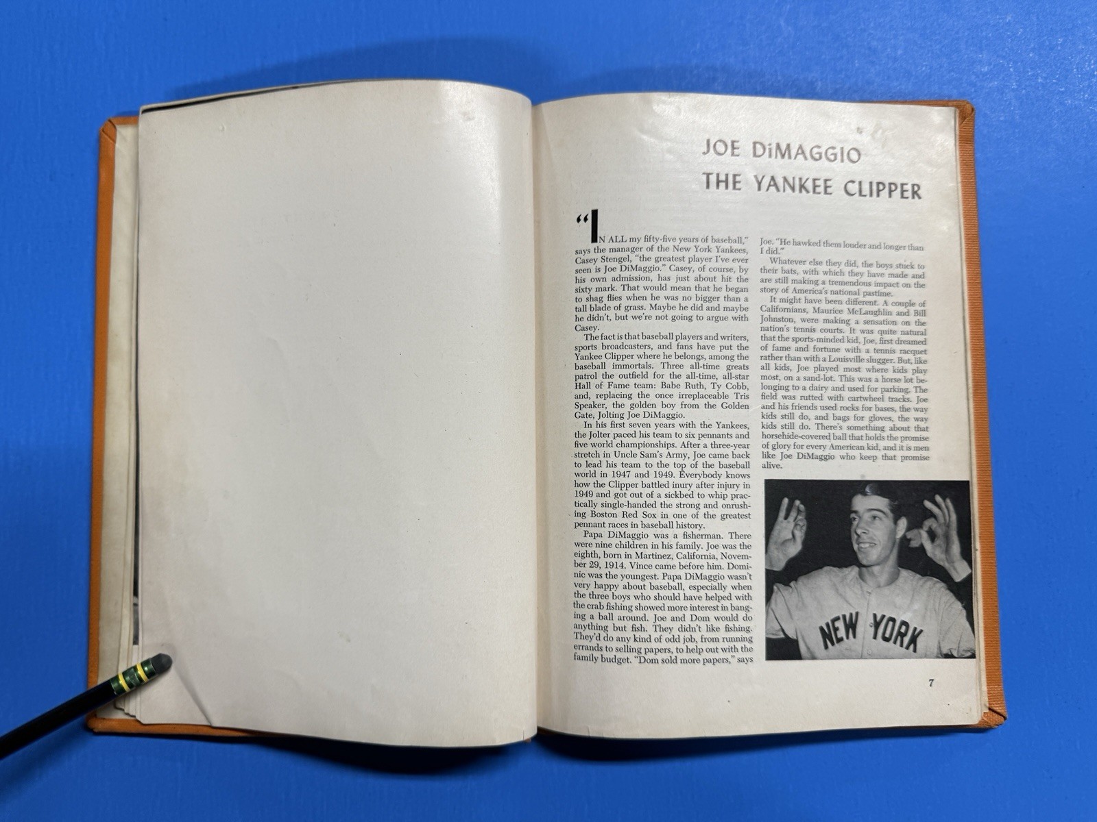 1950 The Thrilling Story of JOE DIMAGGIO (Hardcover 1st Printing) ~ YANKEES-HOF