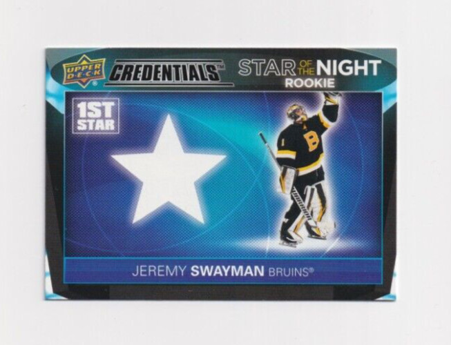 2021-22 Credentials STAR Of The NIGHT 1st STAR ROOKIES # 1SR-5 Jeremy Swayman