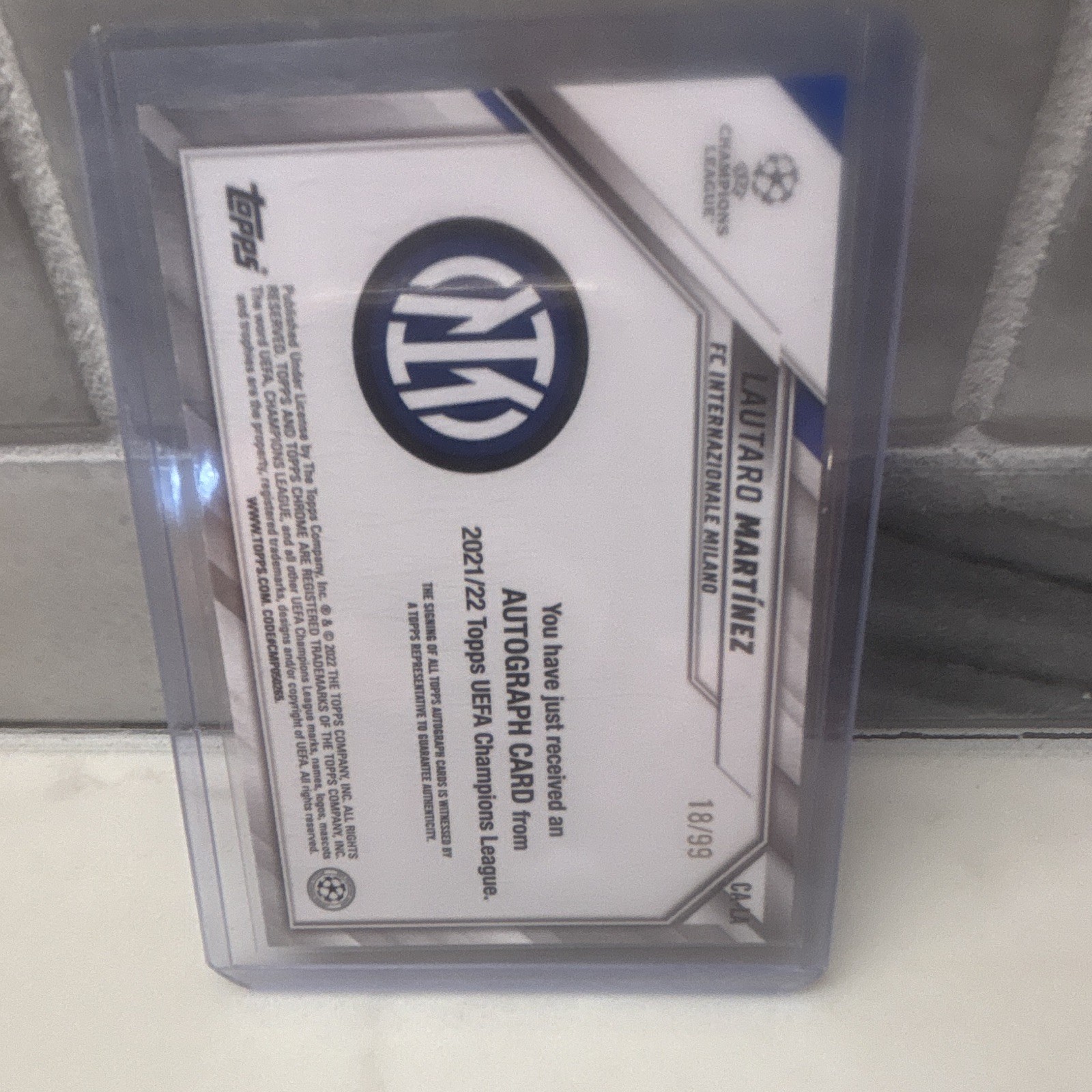 Topps Chrome UCL 2021-22 Lautaro Martinez CA-LA Auto Neon Green Refractor /99