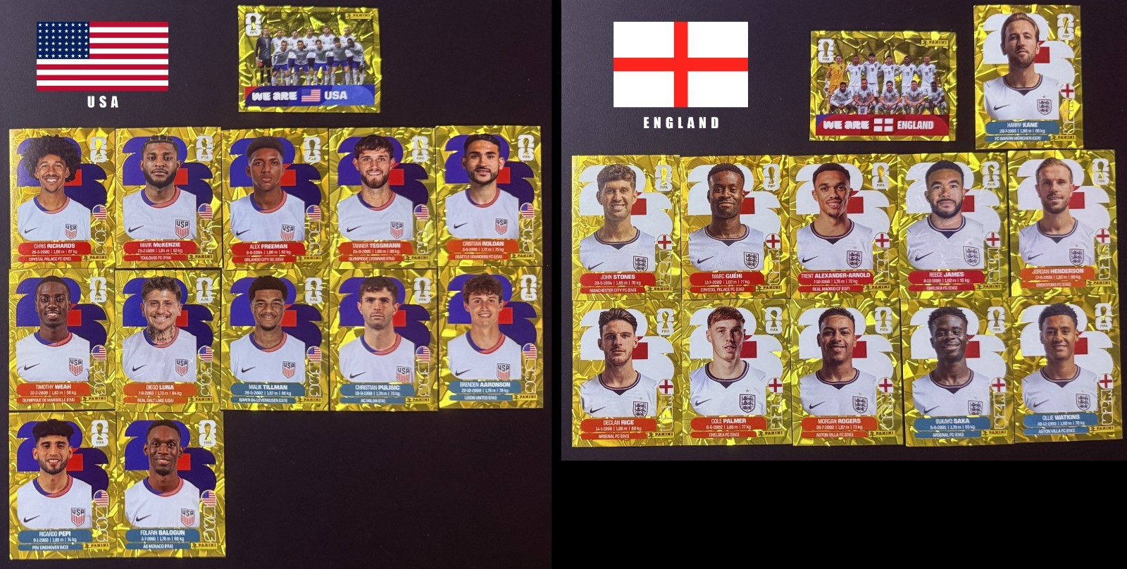 2026 Panini FIFA World Cup Sticker Gold Flood Crumple Singles Hot Teams (U Pick)