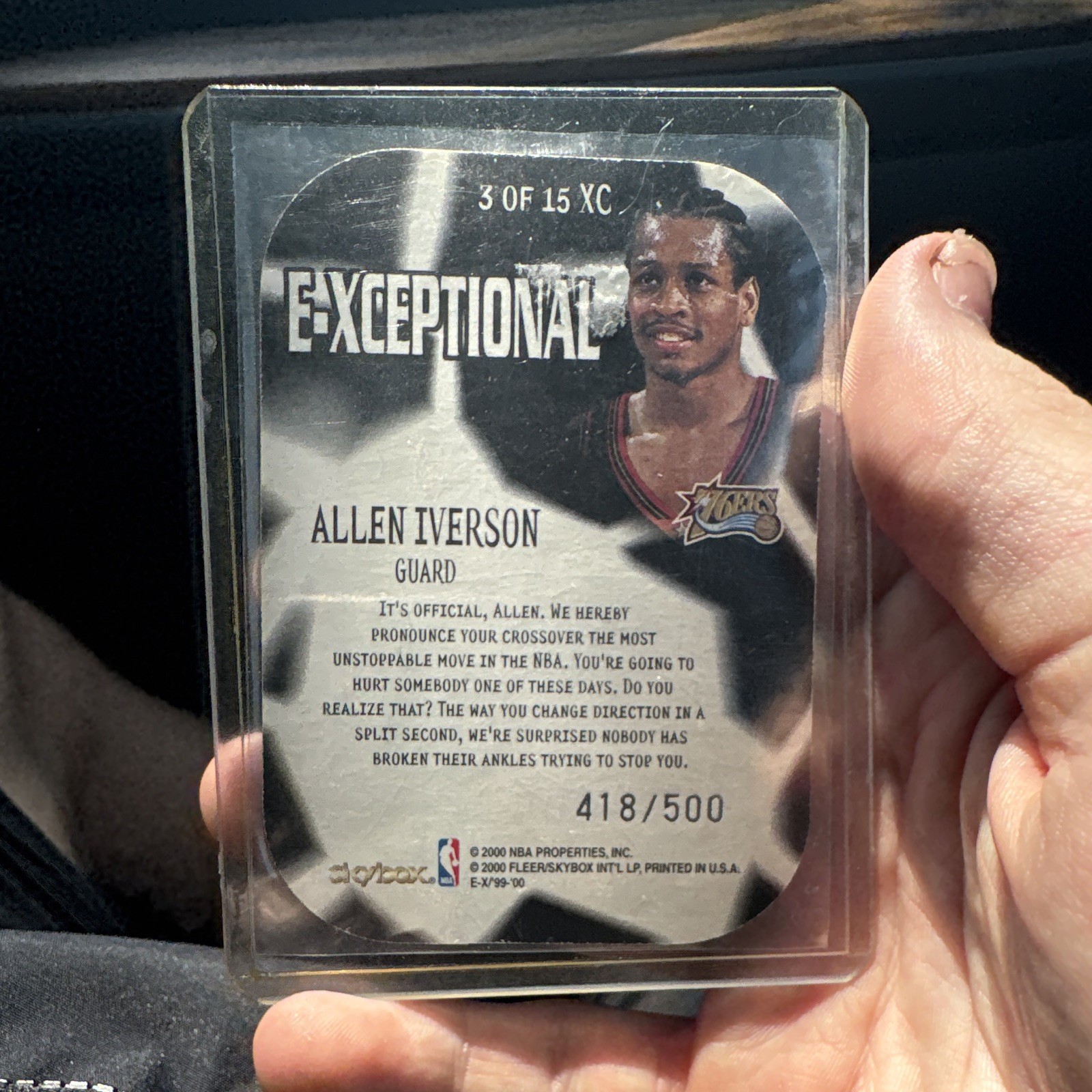 Fleer/SkyBox 1999-00 SkyBox E-X Allen Iverson Exceptional Insert #3/15 XC