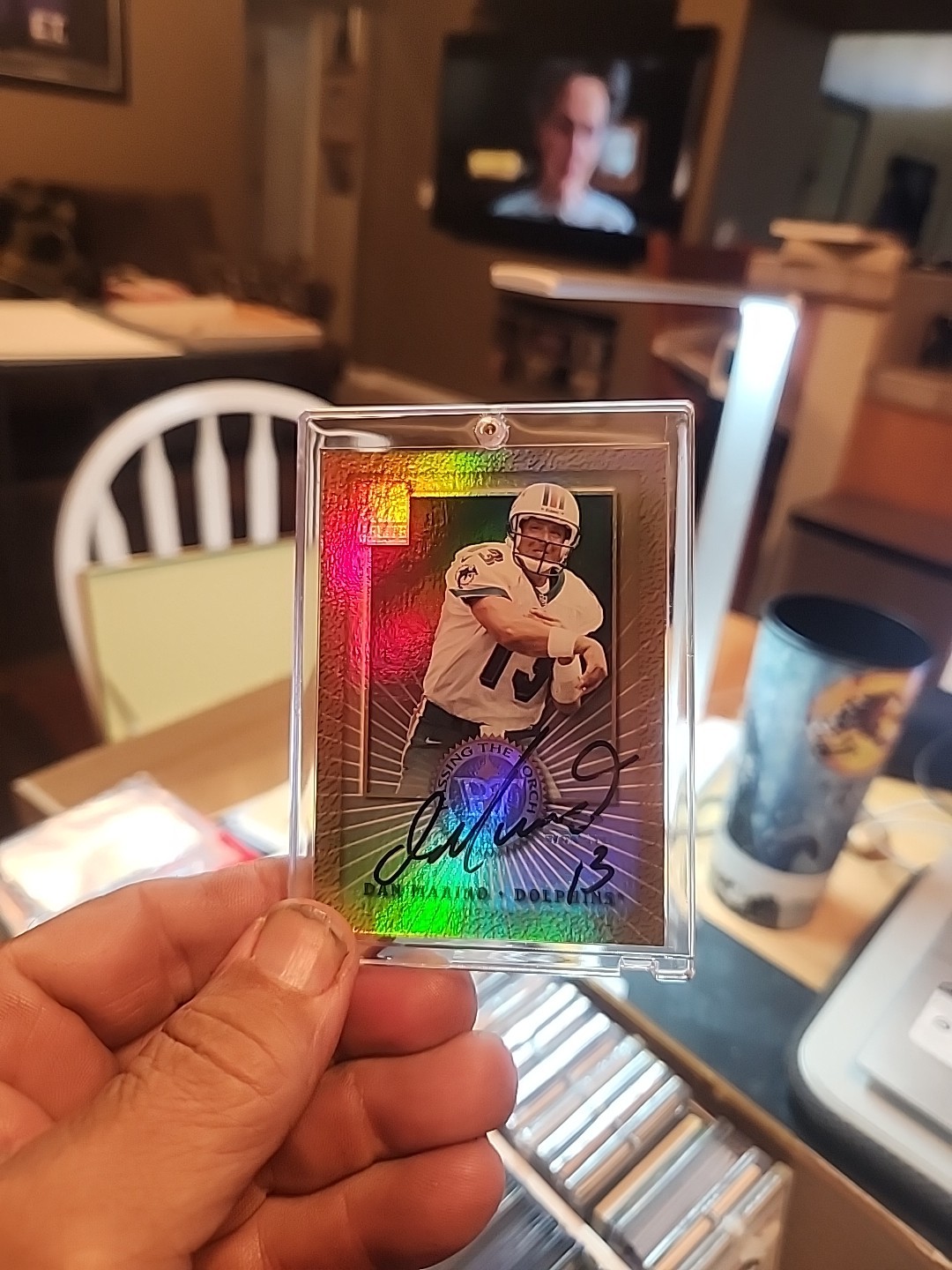 2000 DONRUSS ELITE PASSING THE TORCH DUAL AUTO DAN MARINO/KURT WARNER 40/500