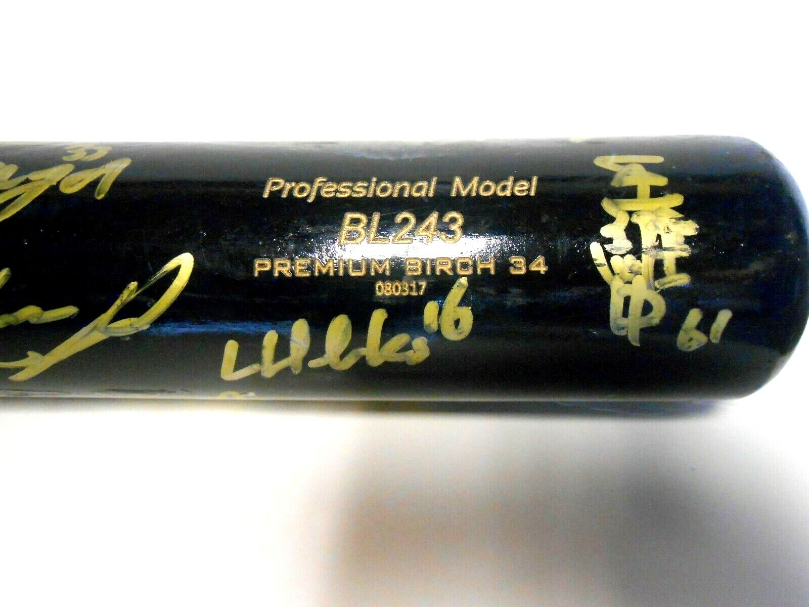 Matt Olson Marcus Semien Mike Fiers 2019 Team Signed Baseball Bat Oakland A’s