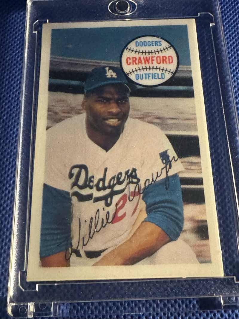 1970 Kellogg’s Willie Crawford Dodgers EX-MT