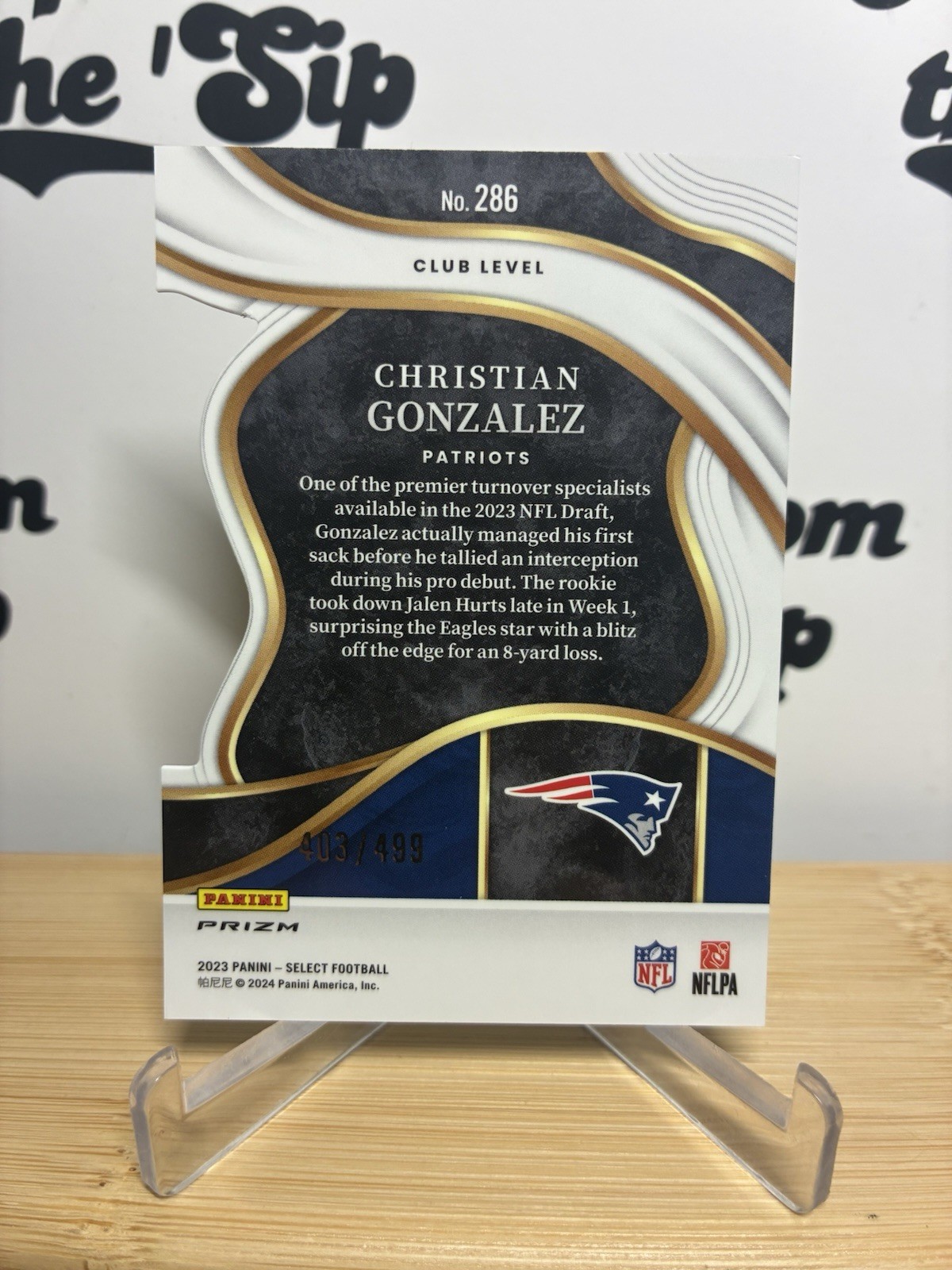 2023 Panini Select – Club Level Christian Gonzalez #286 Neon Green Prizm Die-Cut
