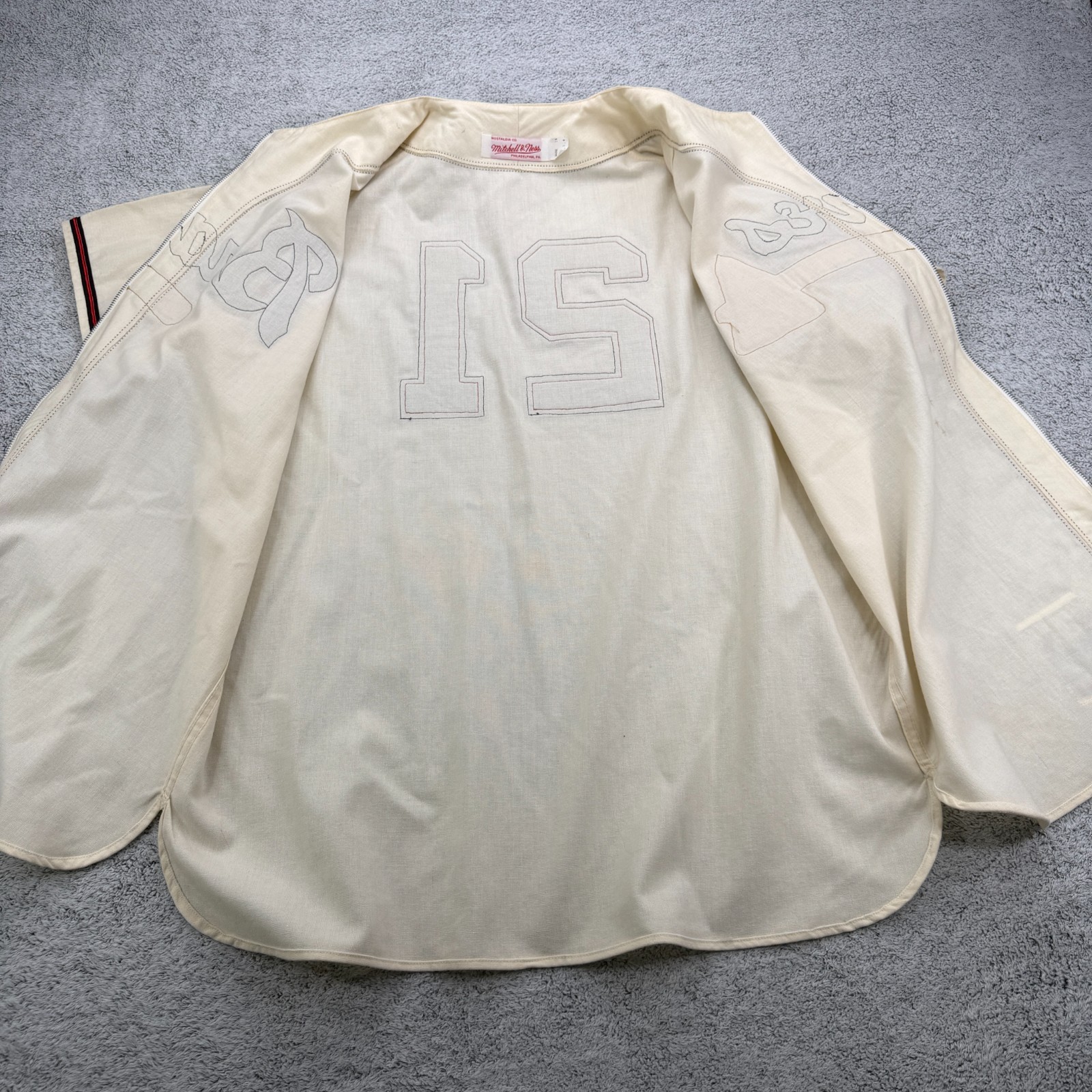 Milwaukee Braves Jersey Men XL Baseball Wool Warren Spahn 21 USA Mitchell & Ness