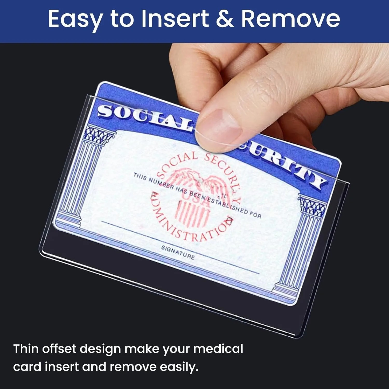 10pcs Card Holder Protector Sleeves Waterproof for ID SSN Medicare Cards Secure