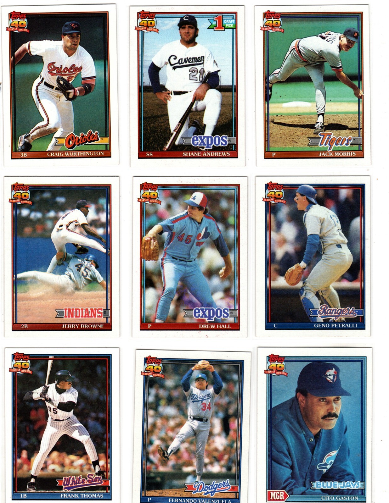 1991 Topps Baseball Trading Cards You Pick / Choose From List #s 1 – 200 / mb39