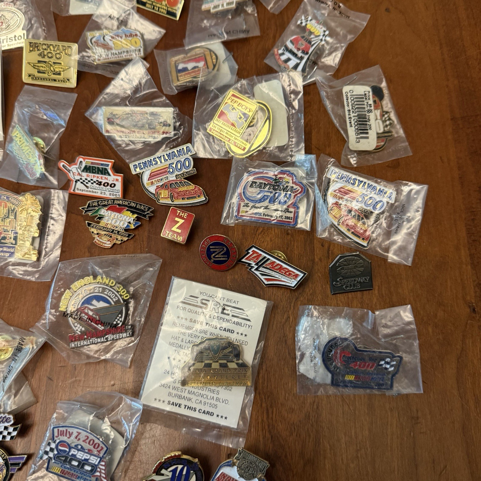 Lot of 200+ Vintage NASCAR Pins Daytona Indy Racing Race Car Bulk Lot Enamel