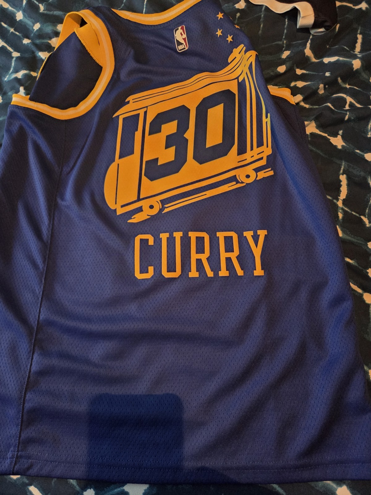 Golden State Warriors Stephen Curry #30 Jersey NBA Blue/Yellow Basketball