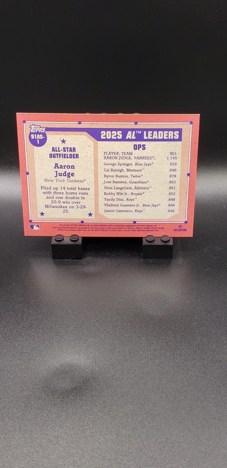 2026 Topps Series 2 Aaron Judge 1991 Topps All-Star #91AS-1 Crackle Foil Yankees