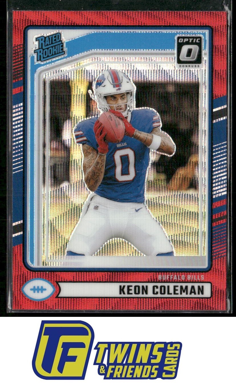 2024 Donruss #358 Keon Coleman Optic Rated Rookies Preview Red Wave