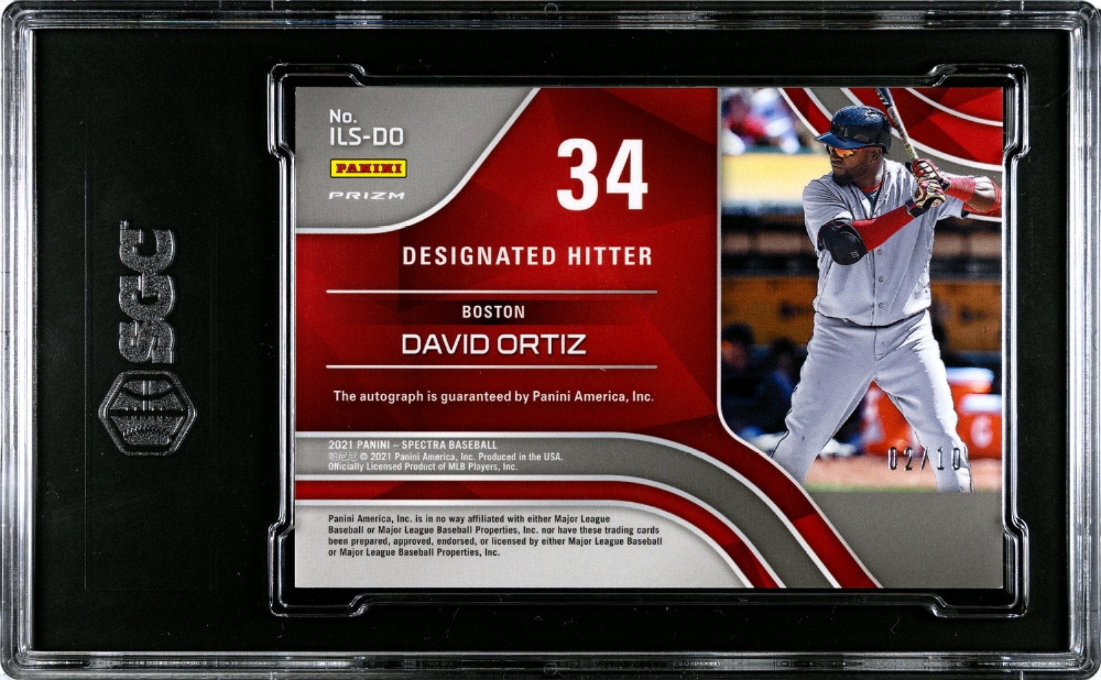 2021 Panini Prizm David Ortiz Signatures Gold /10 Auto SGC 9.5 Boston Red Sox
