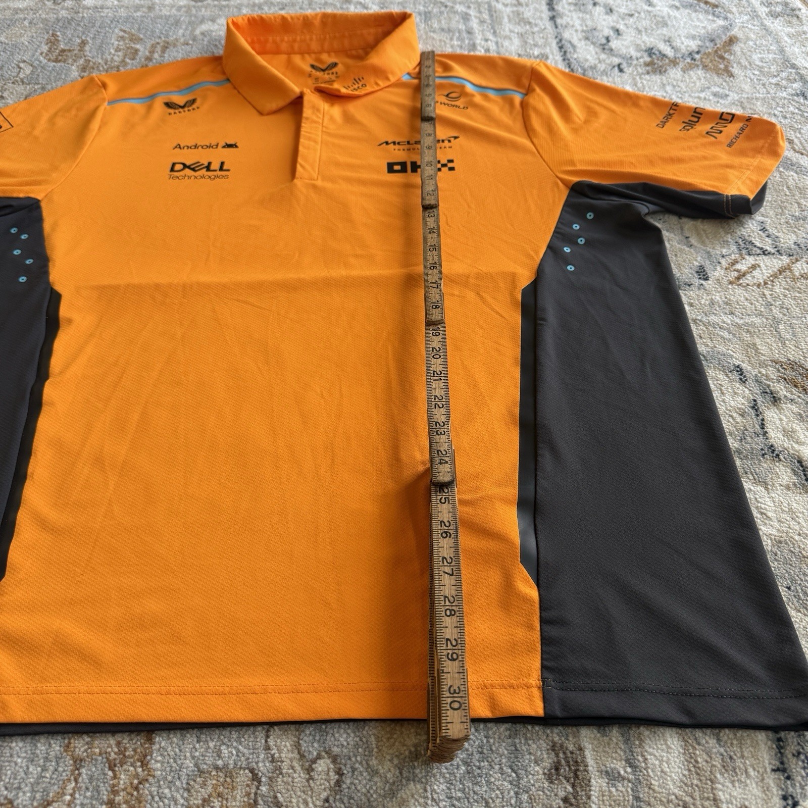 McLaren Formula 1 Team Shirt Mens 3XL Orange Castore Racing Polo F1 Uniform Top