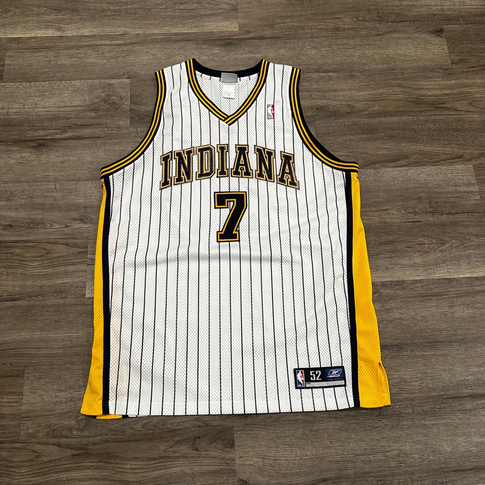 Vintage Reebok Authentic Jermaine O’Neal Indiana Pacers Jersey Pinstripe Size 52