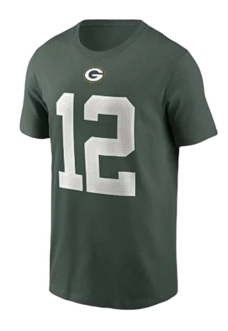Green Bay Packers NFL Nike Tee Rodgers #12 T-Shirt Green / White Size XL, XXL