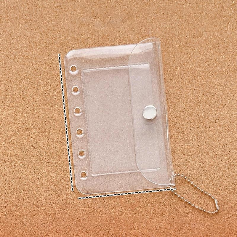 M5 5holes Loose Leaf Card Sleeve Pvc Transparent Glitter Small Fresh Storage Not
