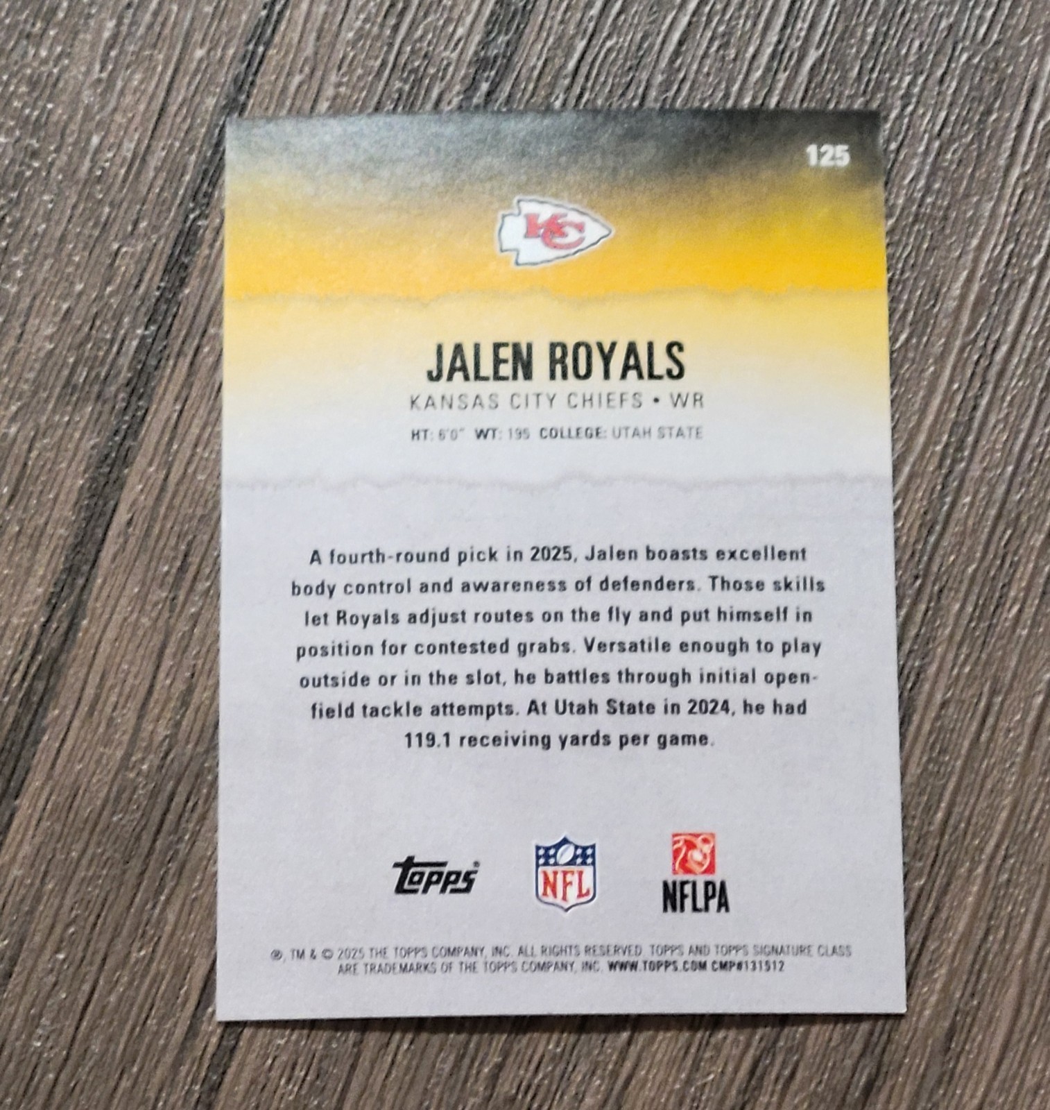 Topps 2025 Signature Class Jalen Royals RC #125 Purple /100