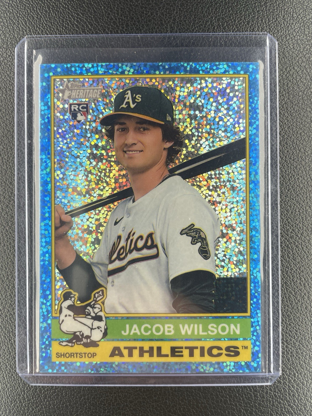 2025 Topps Heritage Jacob Wilson #15 Light Blue Sparkle Refractor (RC) Athletics