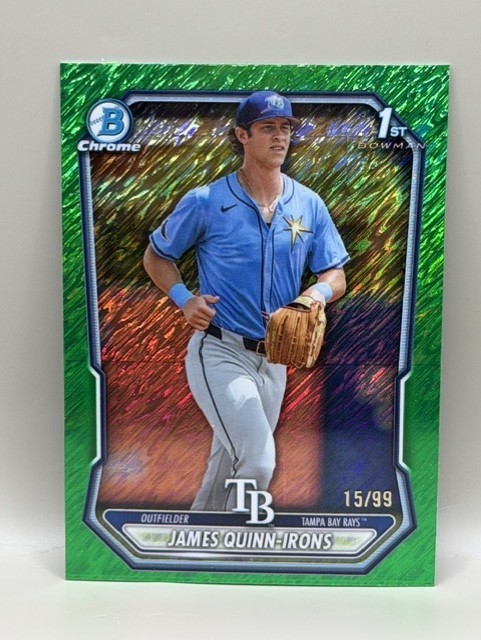 2026 Bowman James Quinn-Irons Chrome Green Shimmer Refractor 1st #/99 Rays