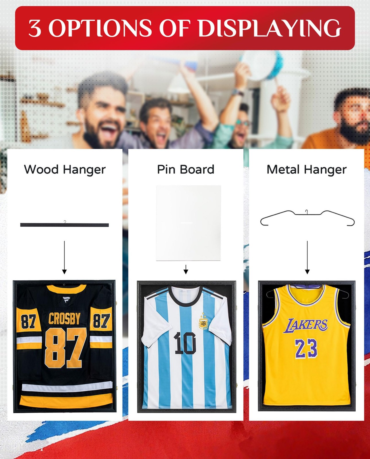 Hockey Jersey Display Frame: 28X36 in Large Memorabilia Case Shadow Box with L