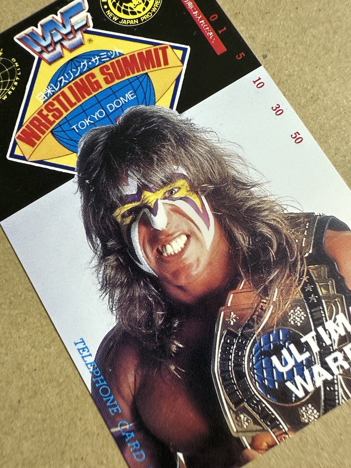The Ultimate Warrior Phone Card 1990 Wrestling Summit WWF AJPW NJPW WWE 86x54mm